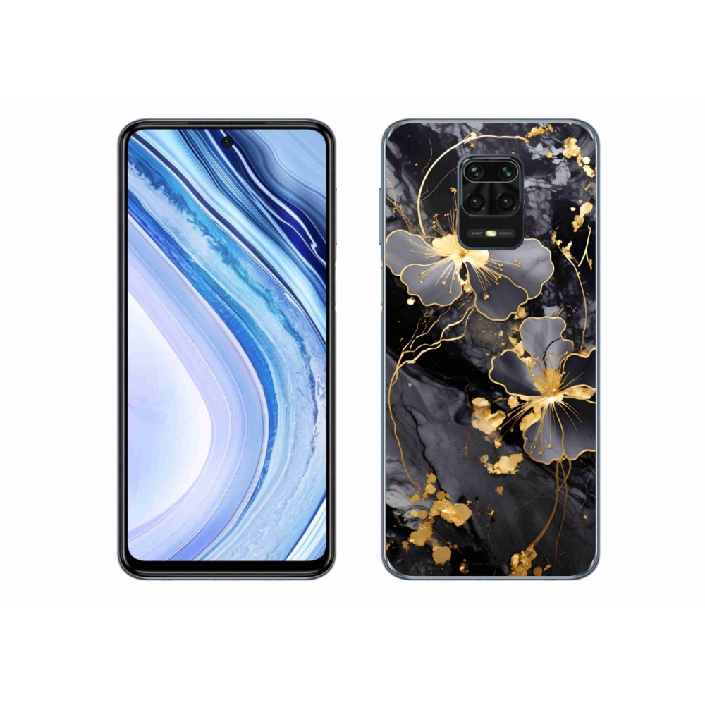 Gélový kryt mmCase na Xiaomi Redmi Note 9S - zlaté kvety