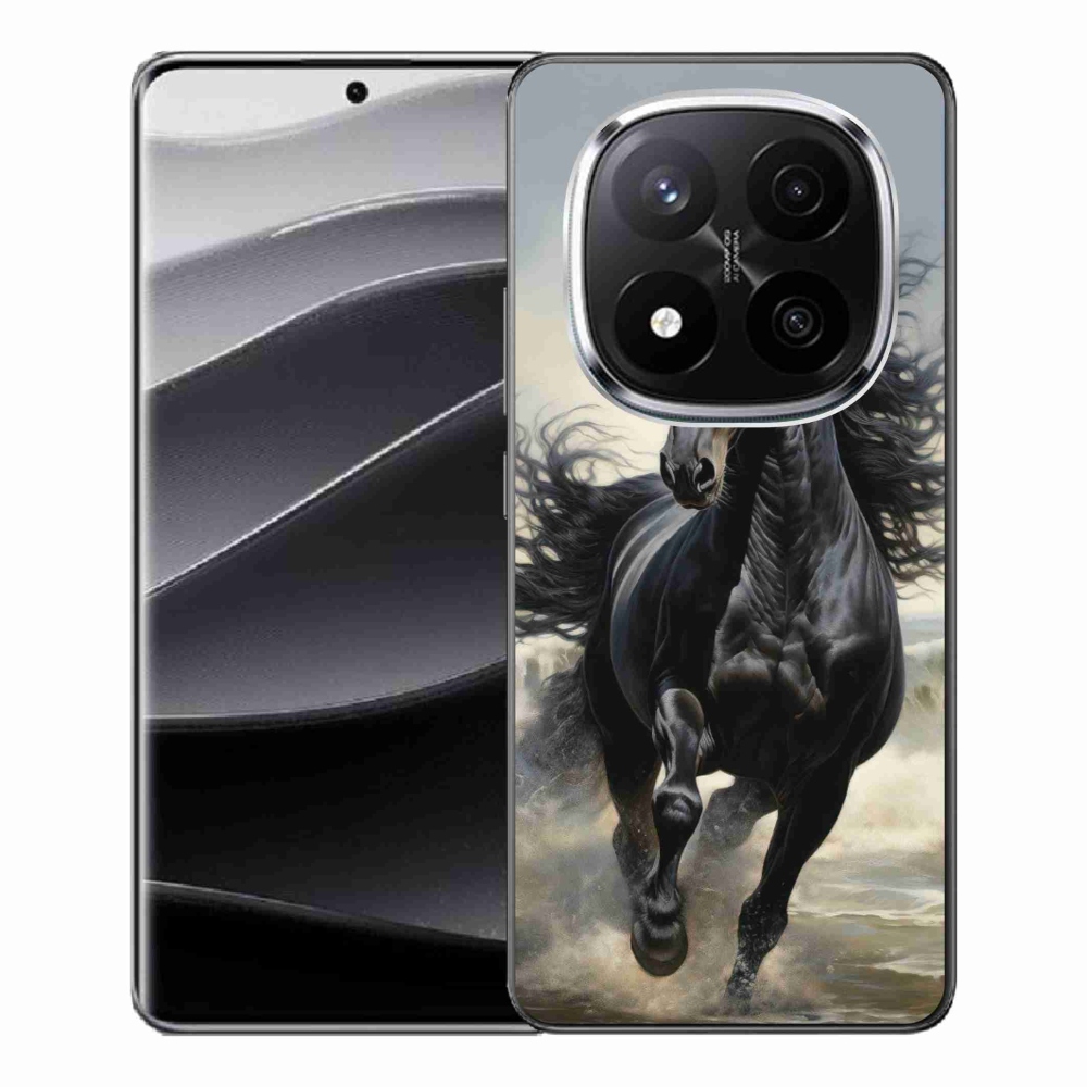 Gélový kryt mmCase na Xiaomi Remdi Note 14 Pro+ 5G - bežiaci čierny kôň