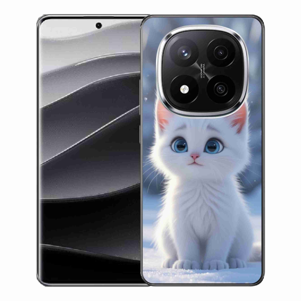 Gélový kryt mmCase na Xiaomi Remdi Note 14 Pro+ 5G - biele mačiatko 3