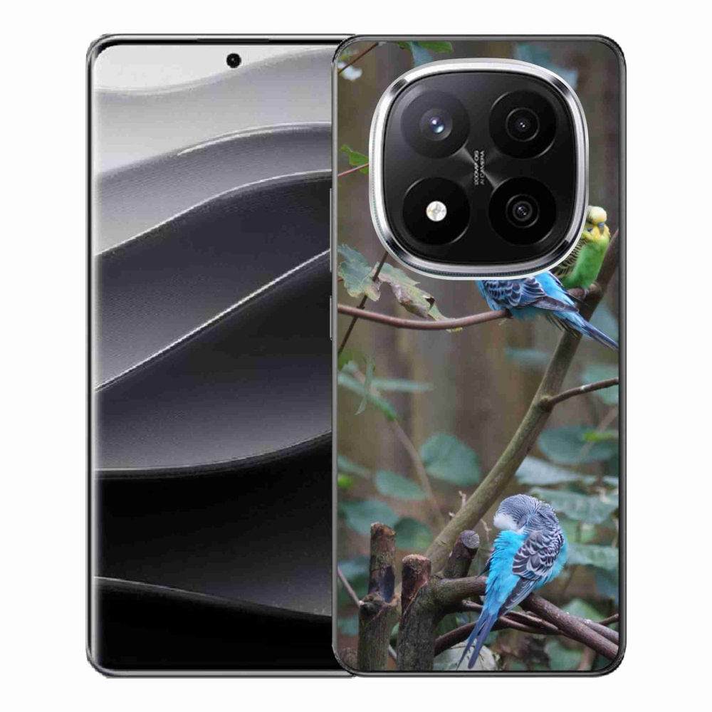 Gélový kryt mmCase na Xiaomi Remdi Note 14 Pro+ 5G - papagáje na vetve