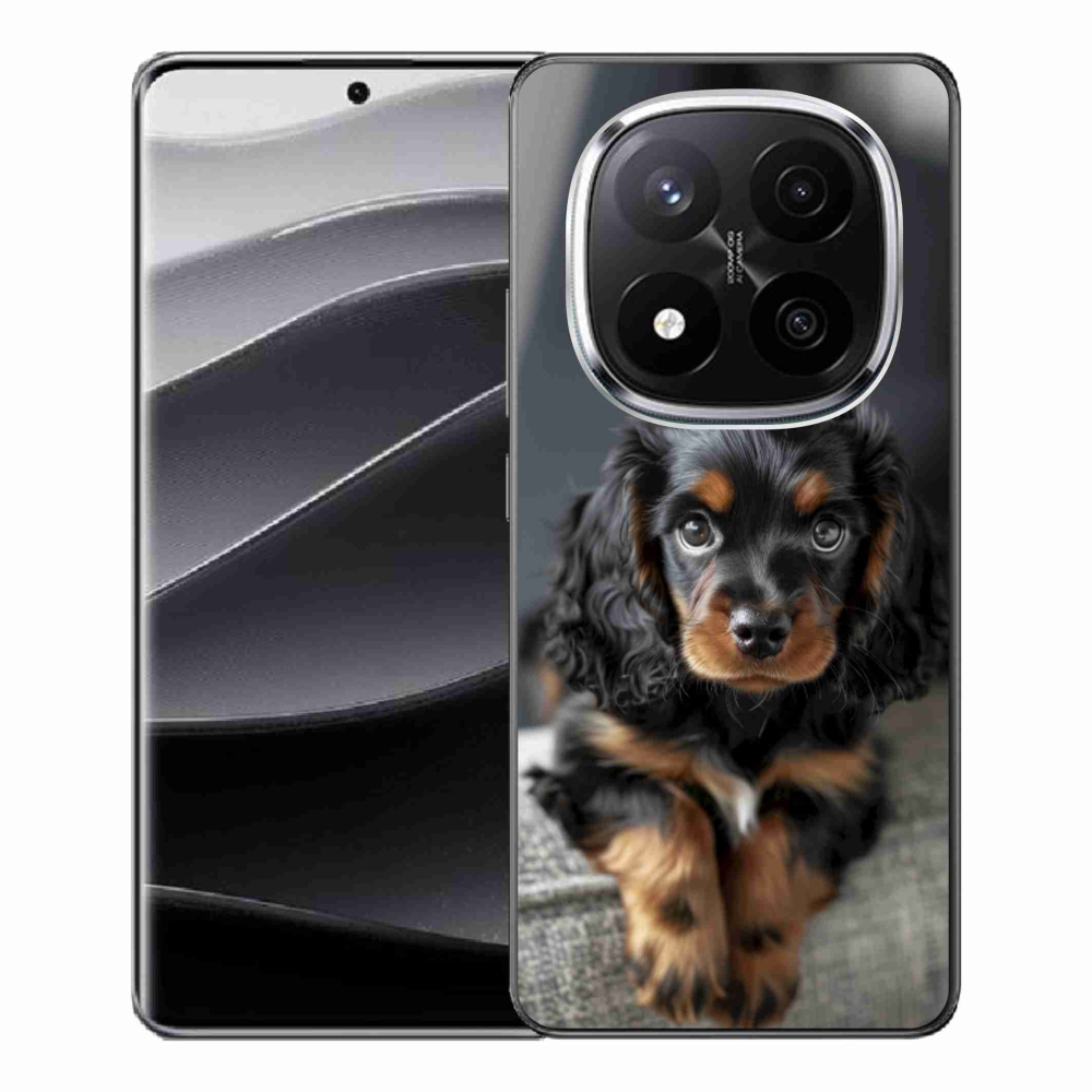 Gélový kryt mmCase na Xiaomi Remdi Note 14 Pro+ 5G - roztomilý dlhosrstý jazvečík