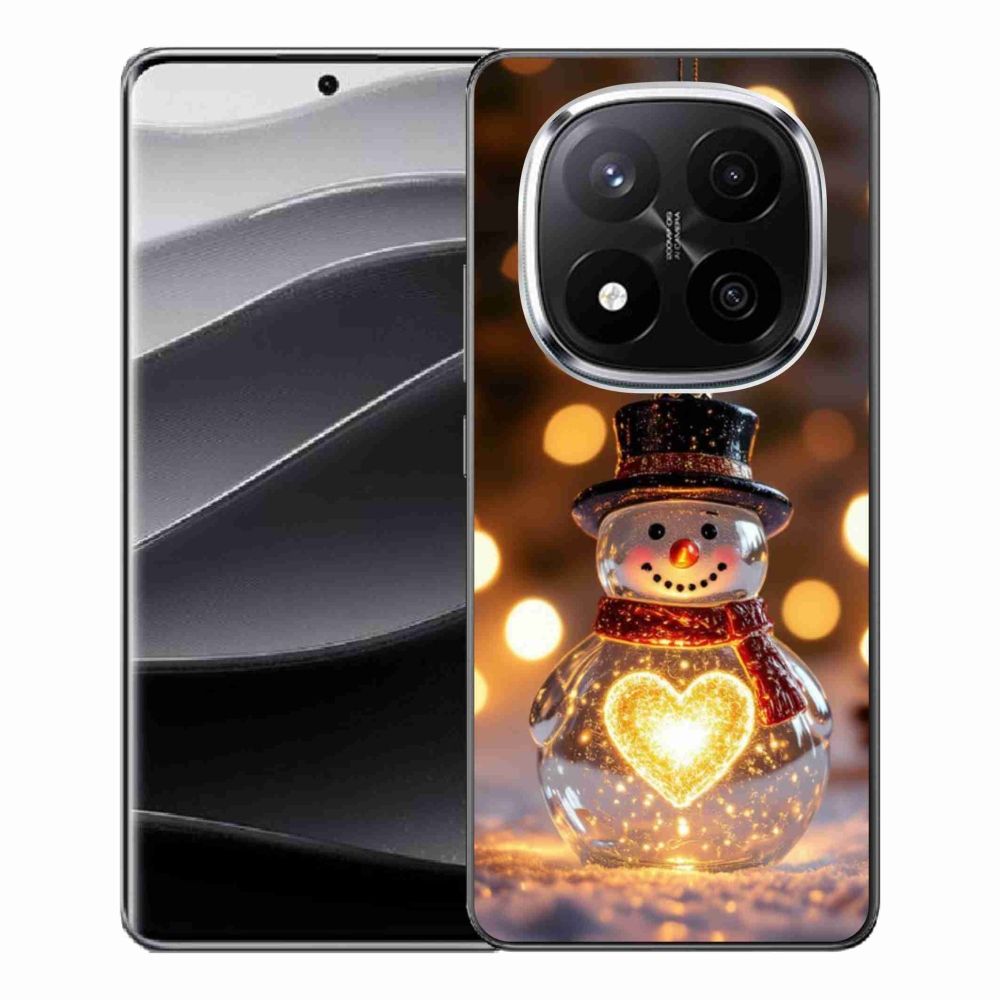 Gélový kryt mmCase na Xiaomi Remdi Note 14 Pro+ 5G - svietiaci vianočný snehuliak