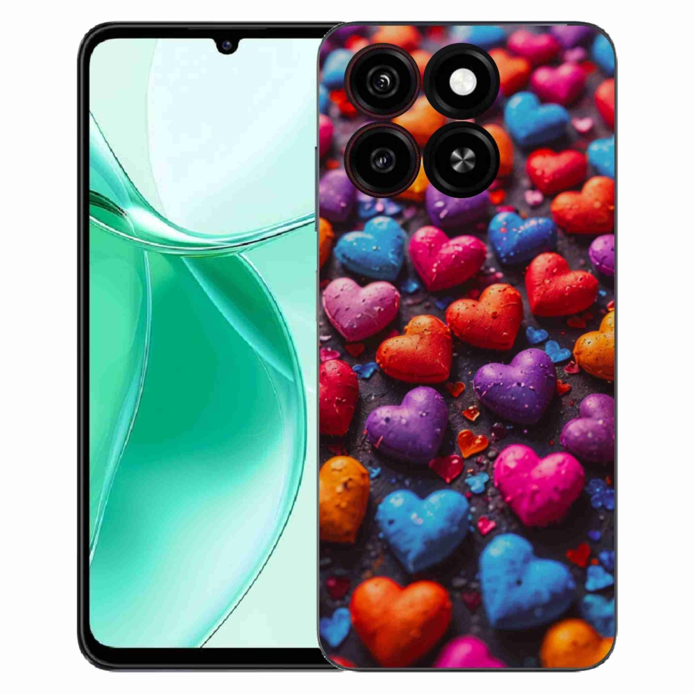Gélový kryt mmCase na ZTE Blade A35 - farebné srdcia