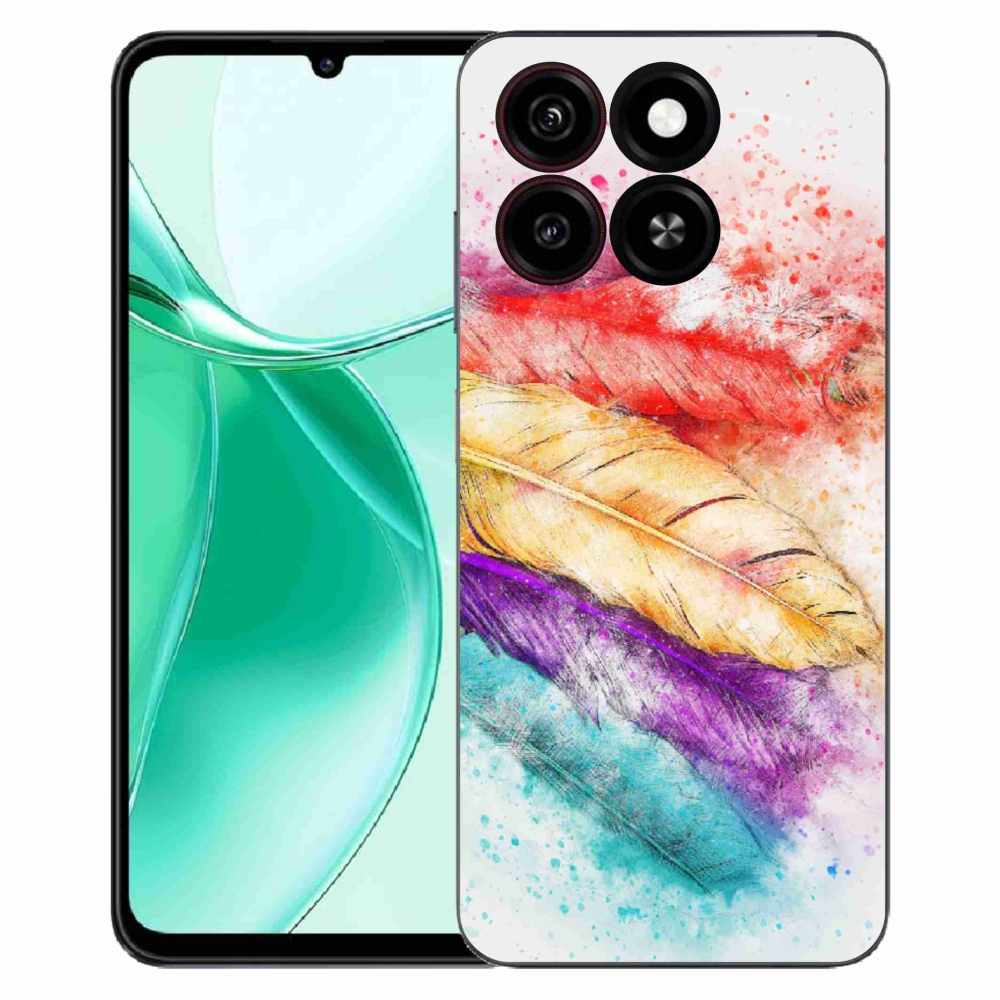 Gélový kryt mmCase na ZTE Blade A35 - farebné perie
