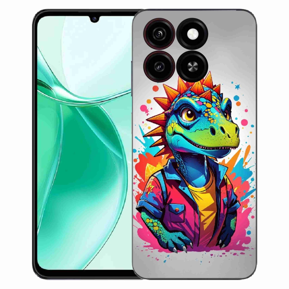 Gélový kryt mmCase na ZTE Blade A35 - farebný dinosaurus