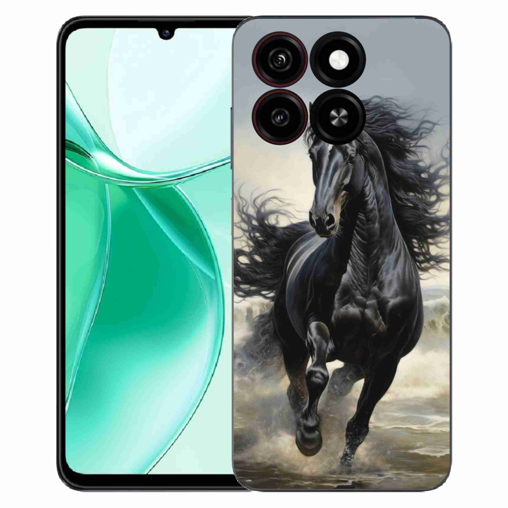 Gélový kryt mmCase na ZTE Blade A35 - bežiaci čierny kôň