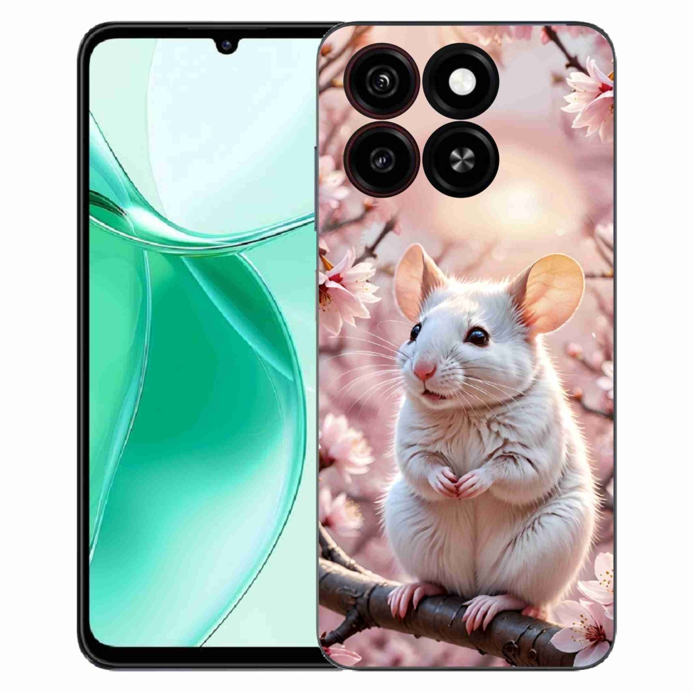 Gélový kryt mmCase na ZTE Blade A35 - biela myš na vetve