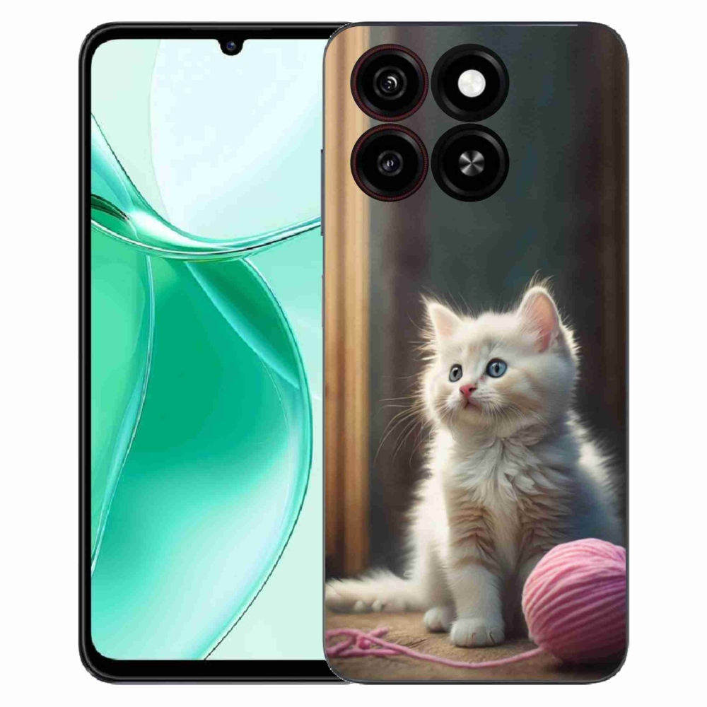 Gélový kryt mmCase na ZTE Blade A35 - biele mačiatko 2