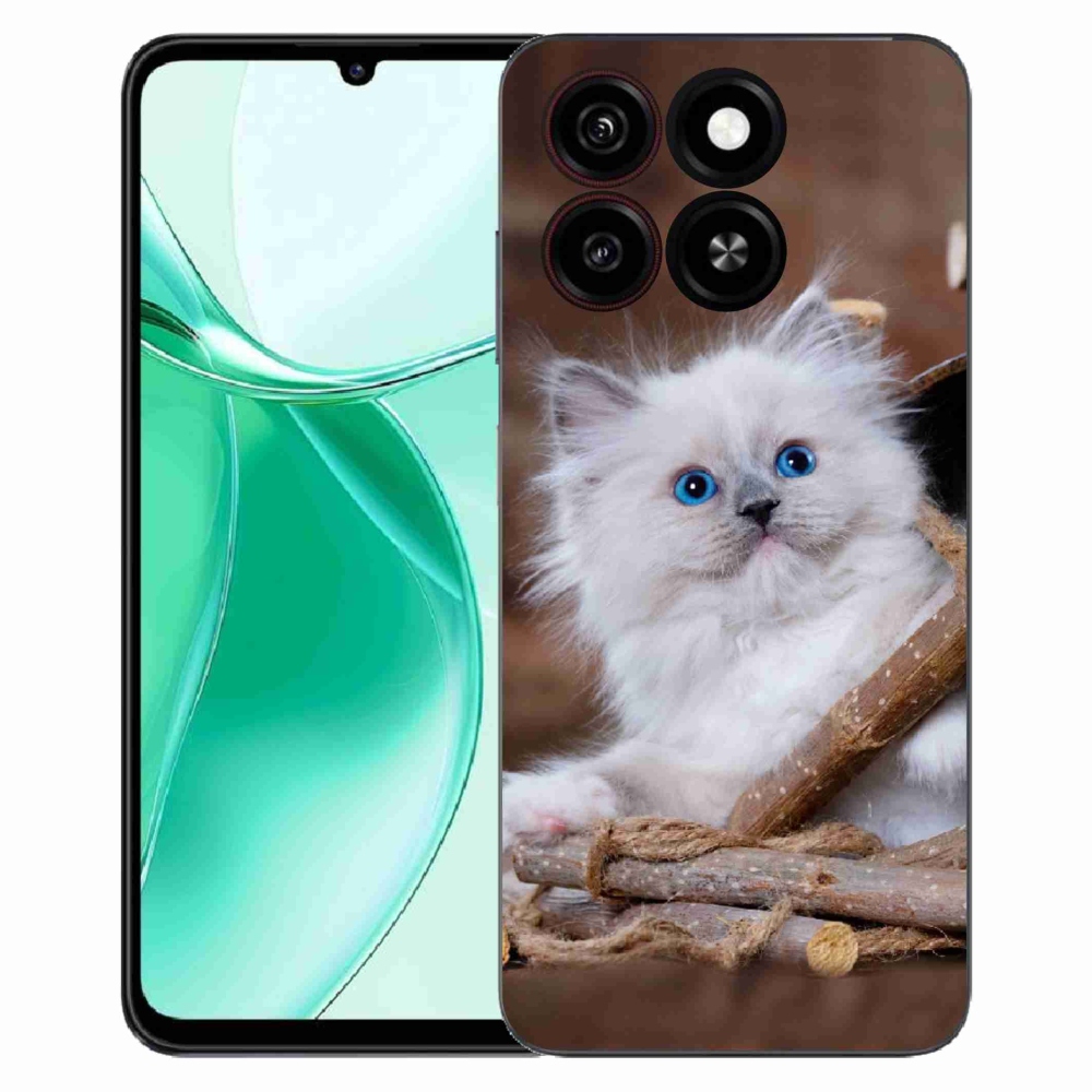 Gélový kryt mmCase na ZTE Blade A35 - biele mačiatko