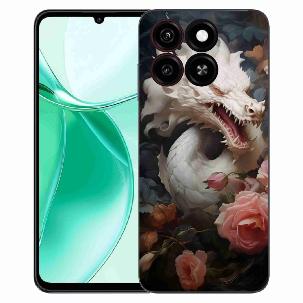 Gélový kryt mmCase na ZTE Blade A35 - biely drak