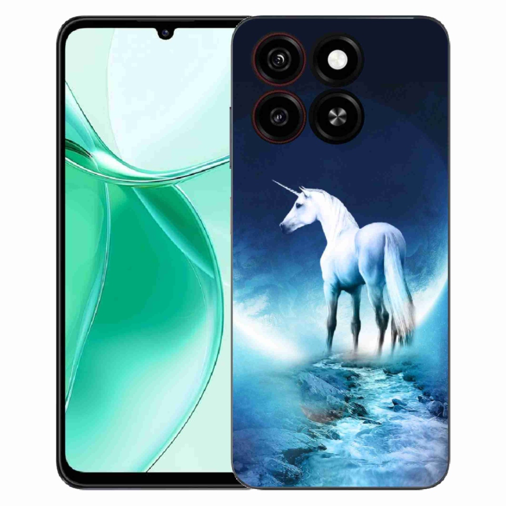 Gélový kryt mmCase na ZTE Blade A35 - biely jednorožec
