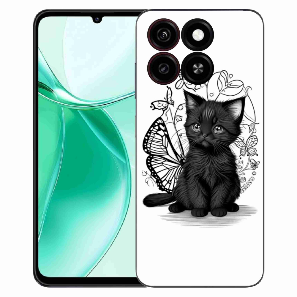 Gélový kryt mmCase na ZTE Blade A35 - čierne mačiatko