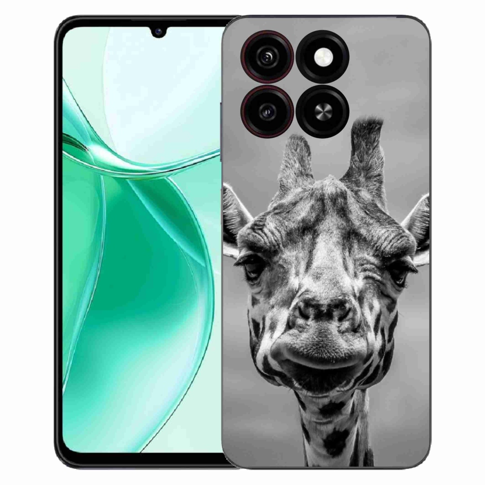 Gélový kryt mmCase na ZTE Blade A35 - čiernobiela žirafa
