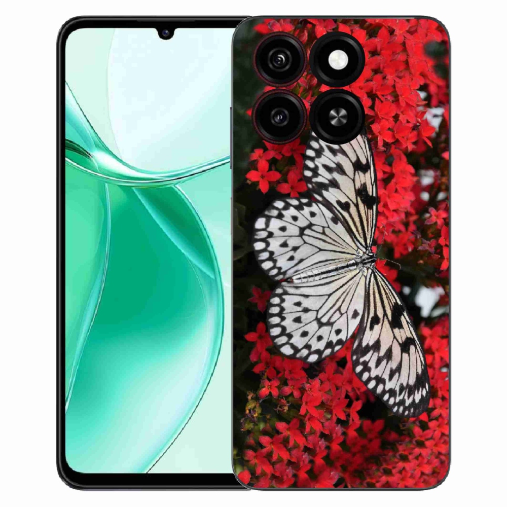 Gélový kryt mmCase na ZTE Blade A35 - čiernobiely motýľ 1