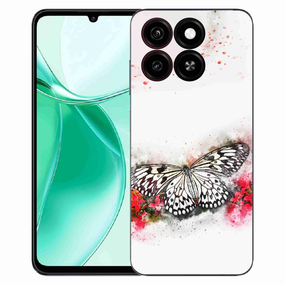 Gélový kryt mmCase na ZTE Blade A35 - čiernobiely motýľ