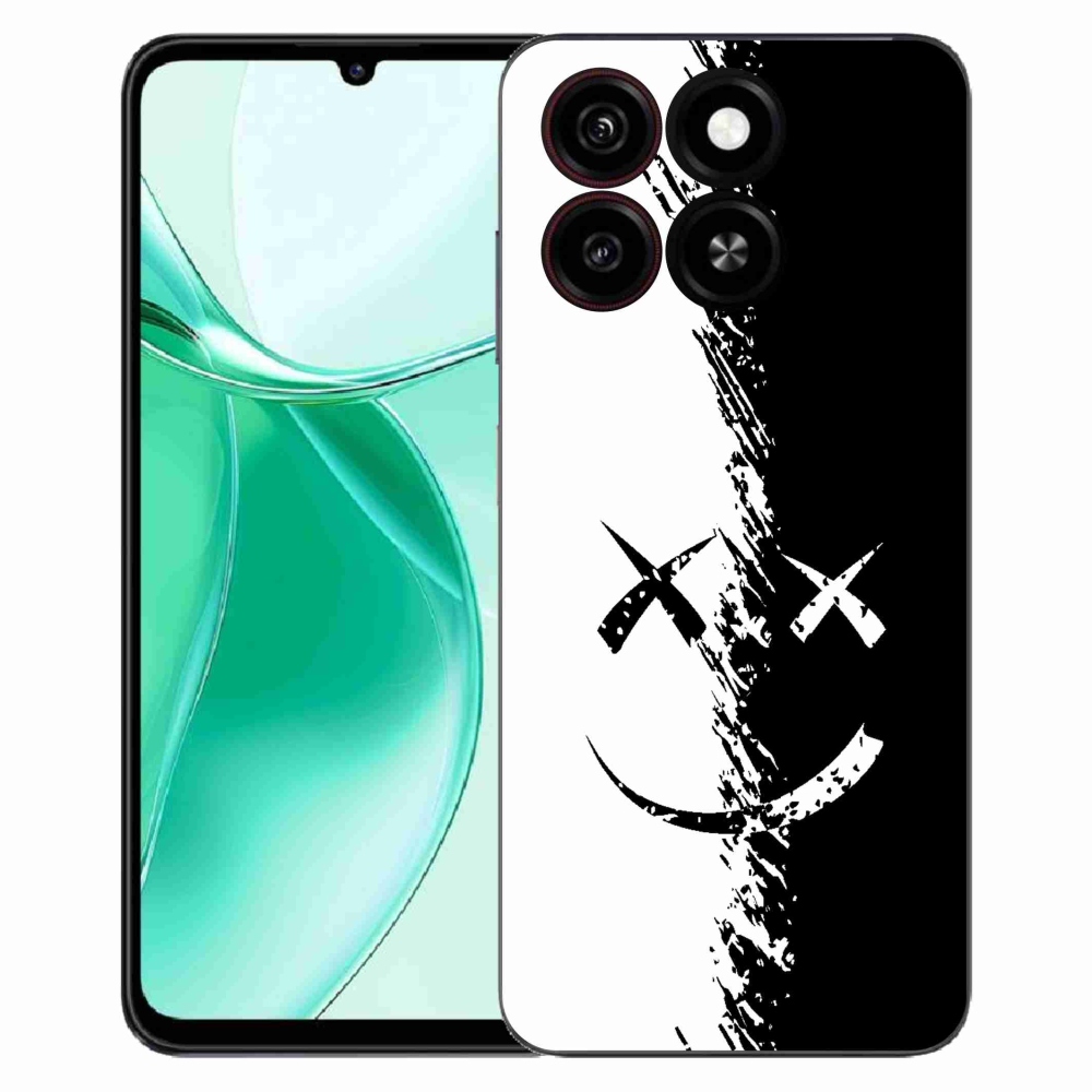 Gélový kryt mmCase na ZTE Blade A35 - čiernobiely smajlík