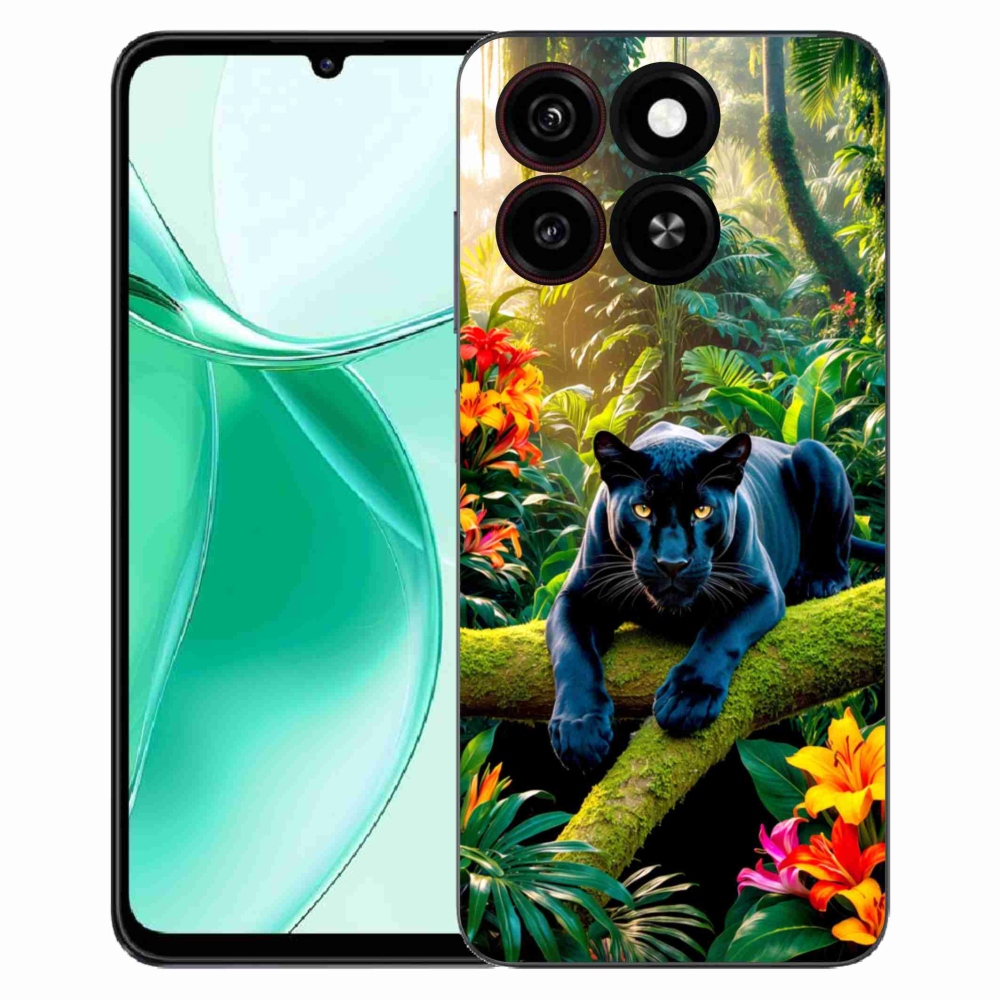 Gélový kryt mmCase na ZTE Blade A35 - čierny panter v džungli