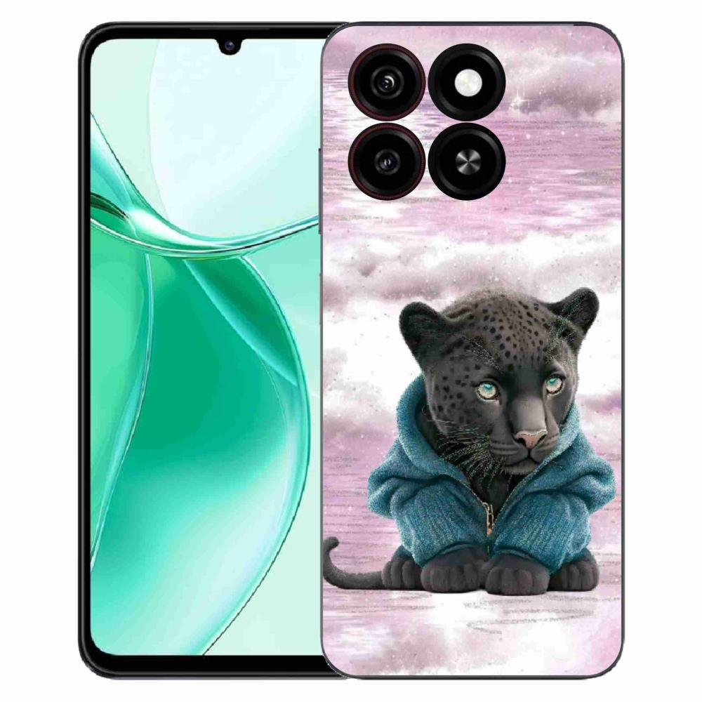 Gélový kryt mmCase na ZTE Blade A35 - čierny panter vo svetri