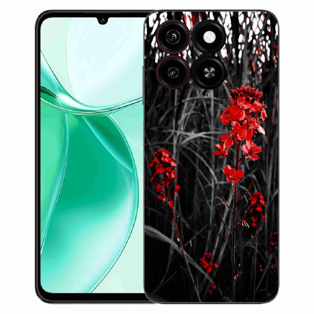 Gélový kryt mmCase na ZTE Blade A35 - červená rastlina