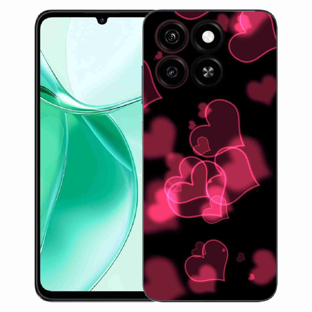 Gélový kryt mmCase na ZTE Blade A35 - červené srdiečka