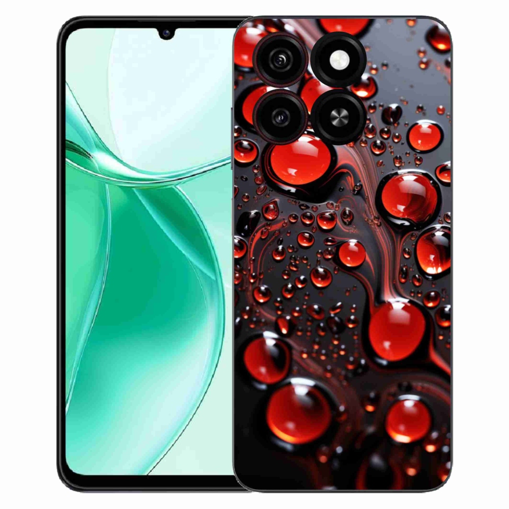 Gélový kryt mmCase na ZTE Blade A35 - červené kvapky 2