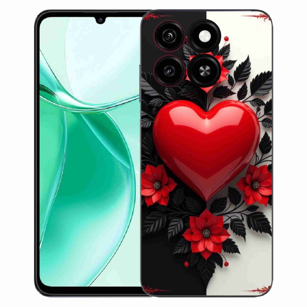 Gélový kryt mmCase na ZTE Blade A35 - červené srdce