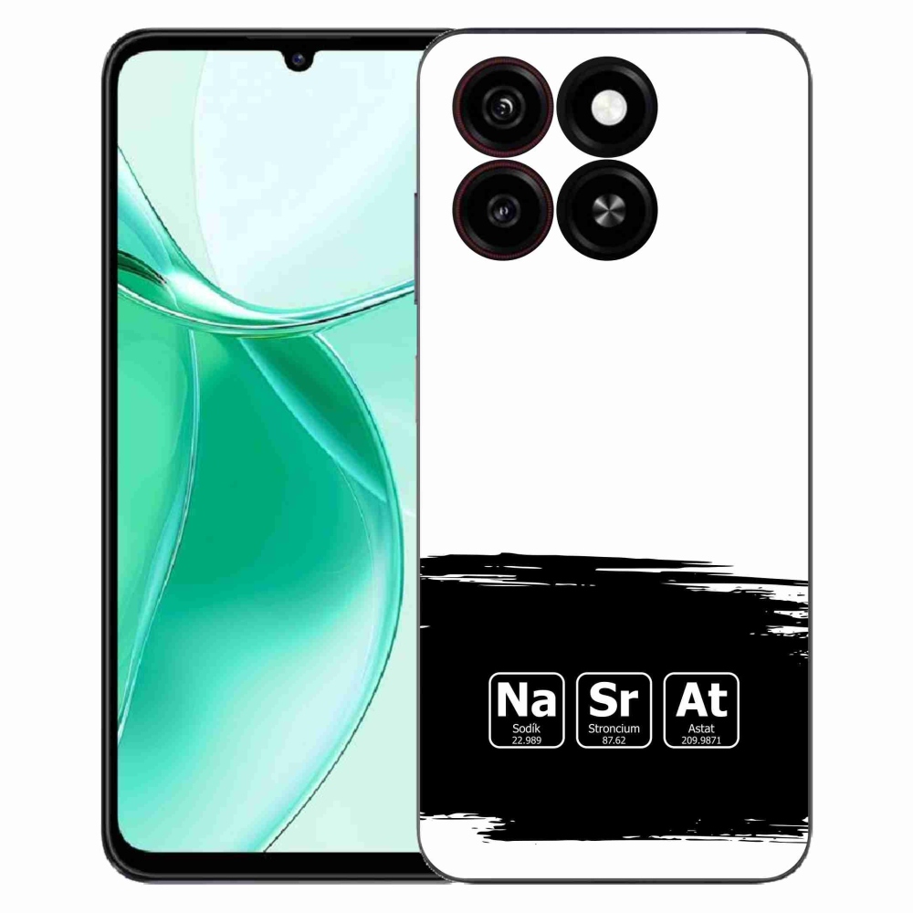 Gélový kryt mmCase na ZTE Blade A35 - chemické prvky čiernobiele pozadie