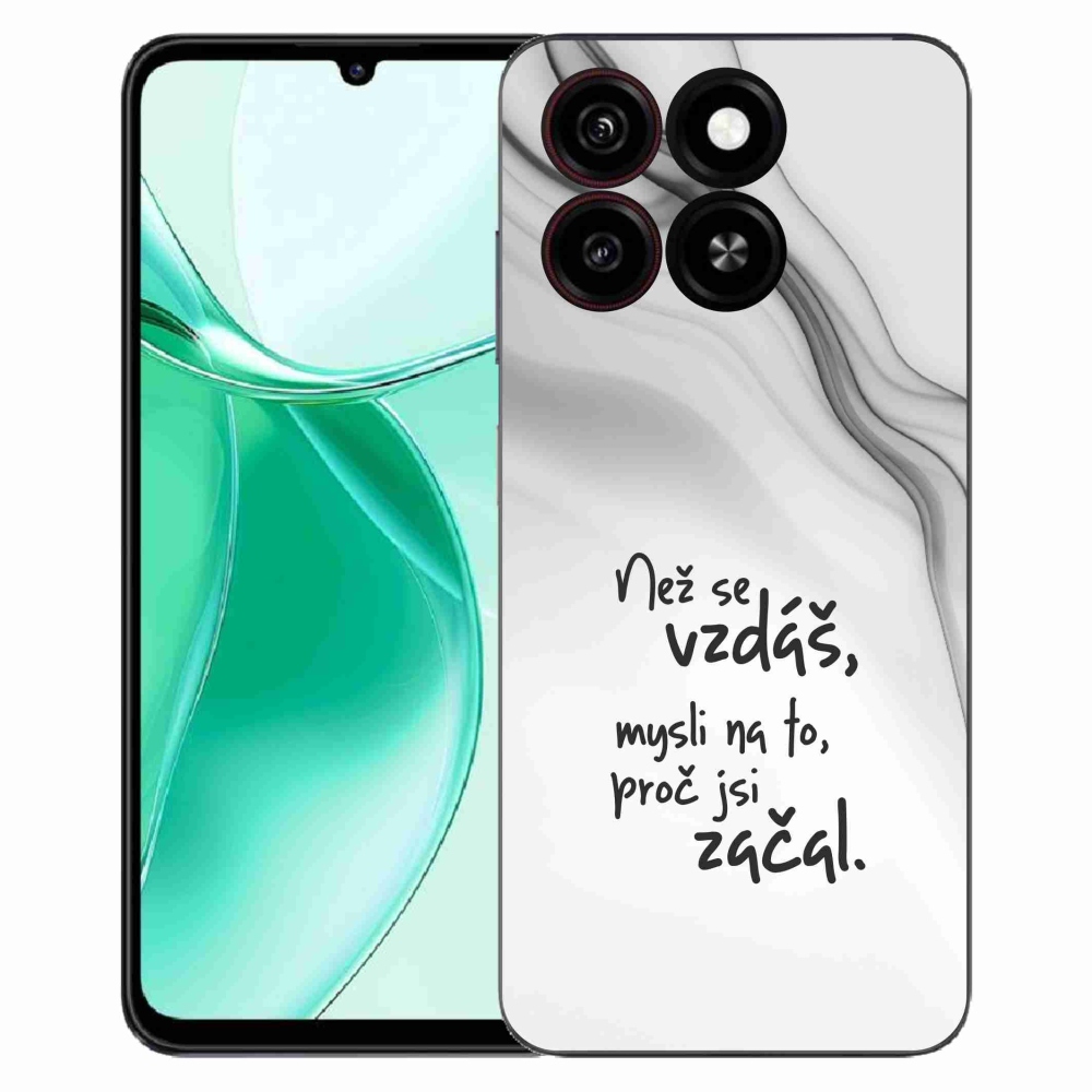 Gélový kryt mmCase na ZTE Blade A35 - citát 2 biele pozadie