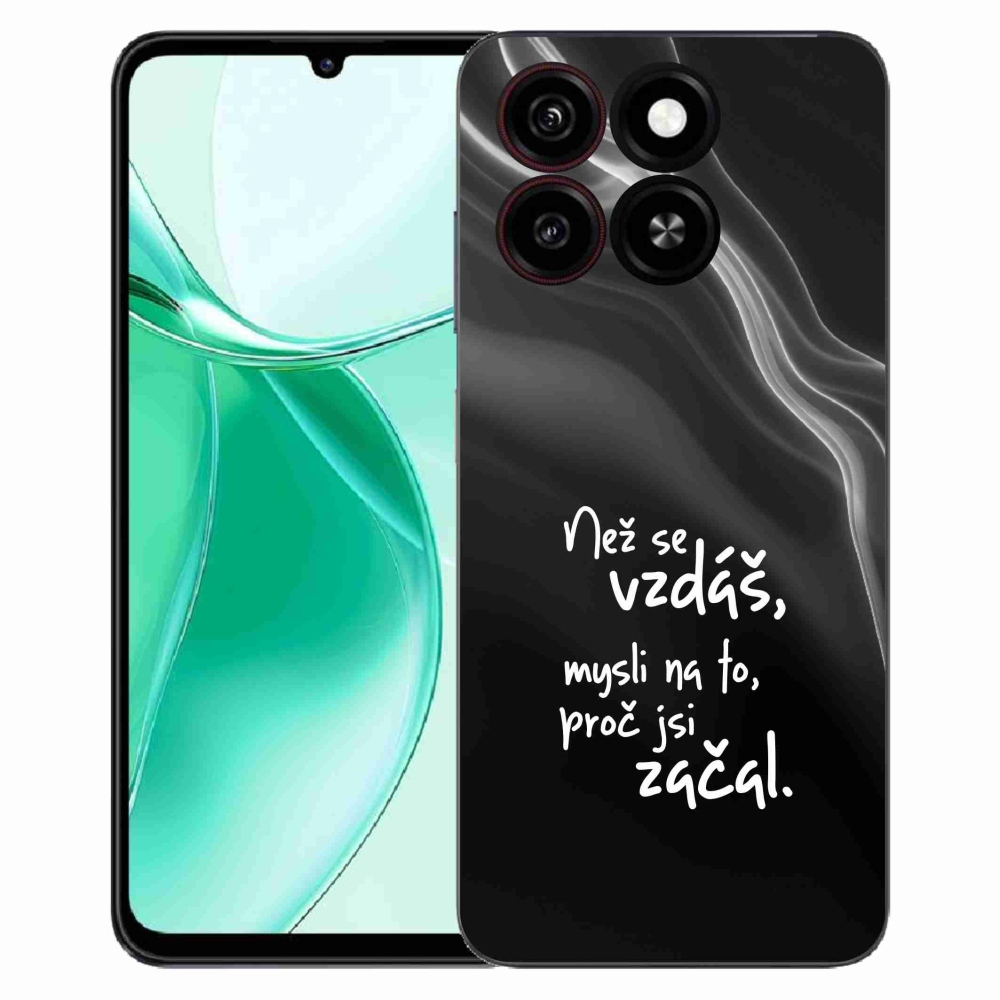 Gélový kryt mmCase na ZTE Blade A35 - citát 2 čierne pozadie