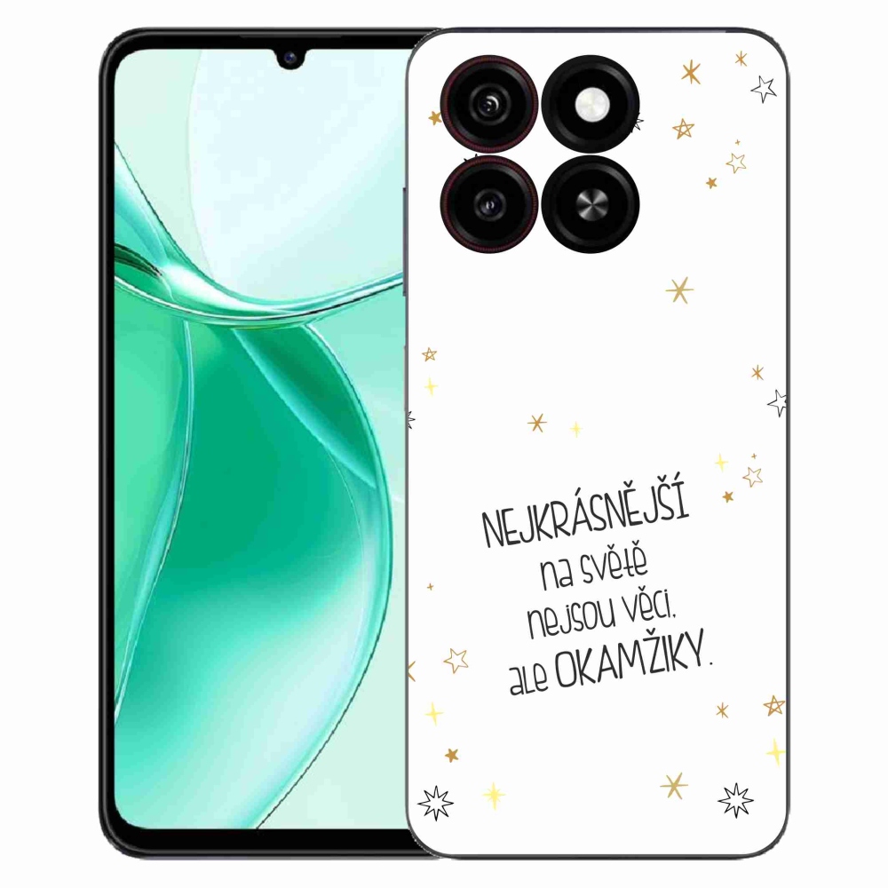Gélový kryt mmCase na ZTE Blade A35 - citát 4 biele pozadie