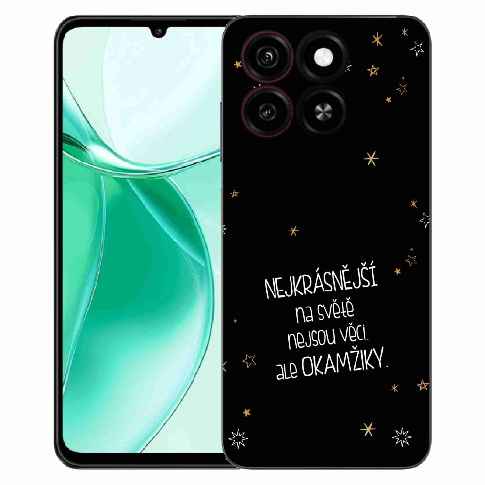 Gélový kryt mmCase na ZTE Blade A35 - citát 4 čierne pozadie