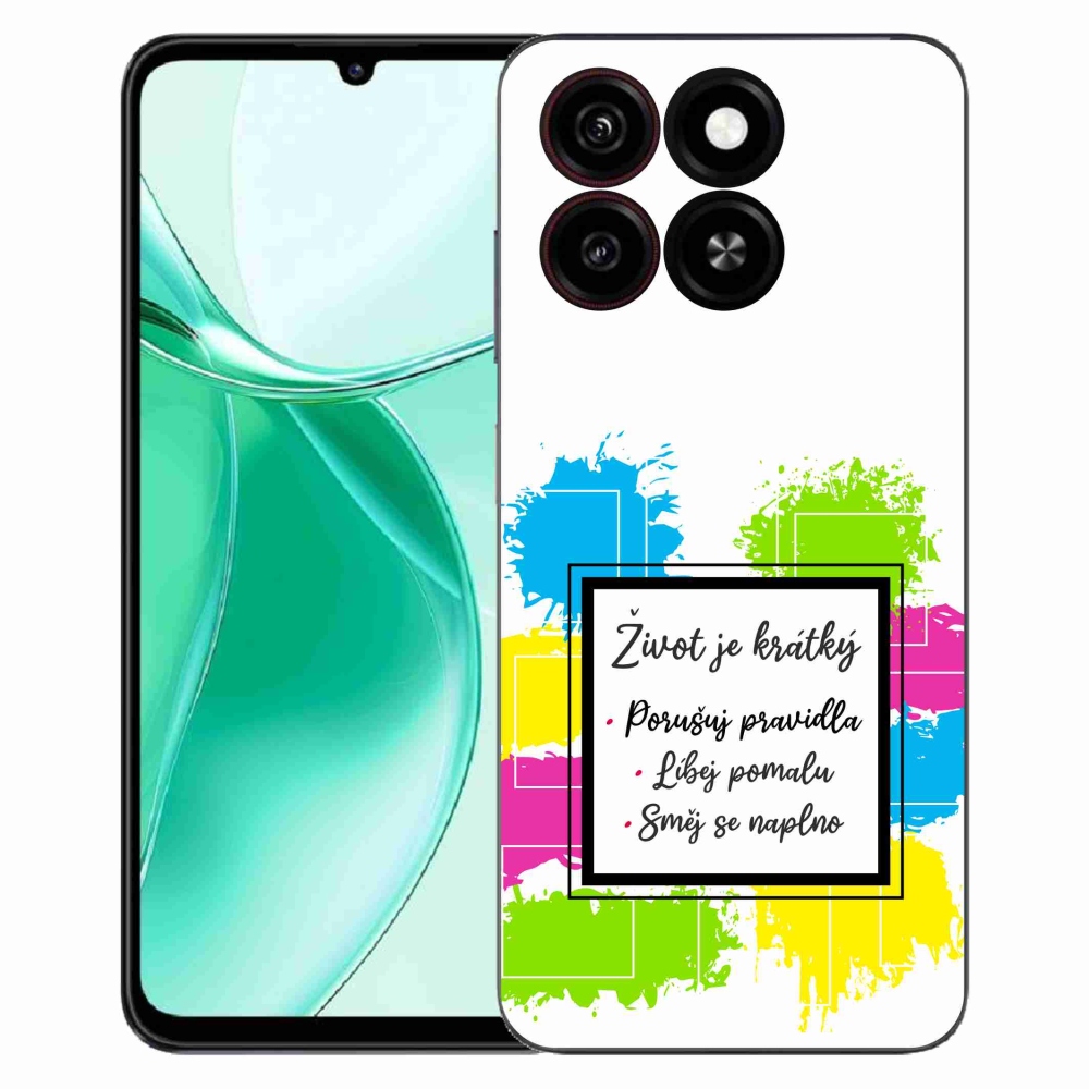 Gélový kryt mmCase na ZTE Blade A35 - citát 5 biele pozadie