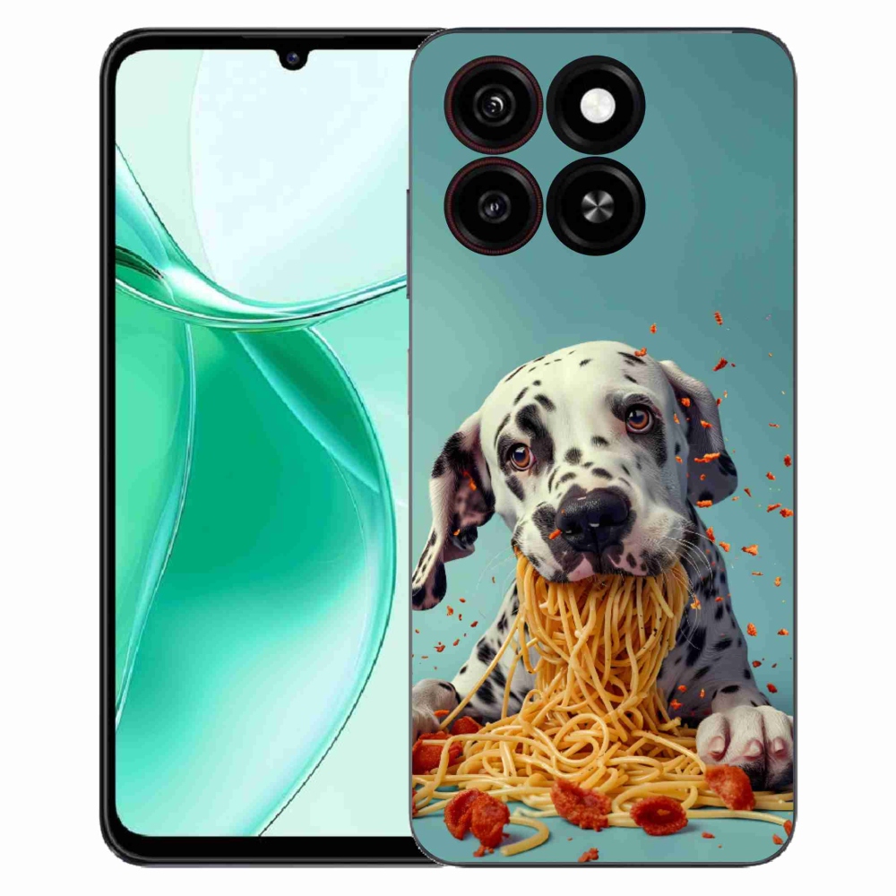 Gélový kryt mmCase na ZTE Blade A35 - dalmatín a špagety