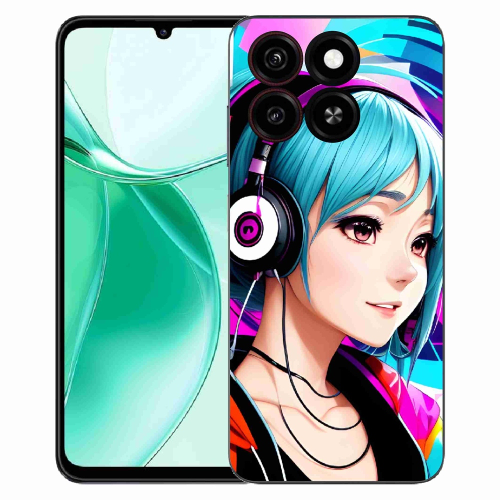 Gélový kryt mmCase na ZTE Blade A35 - dievča so slúchadlami