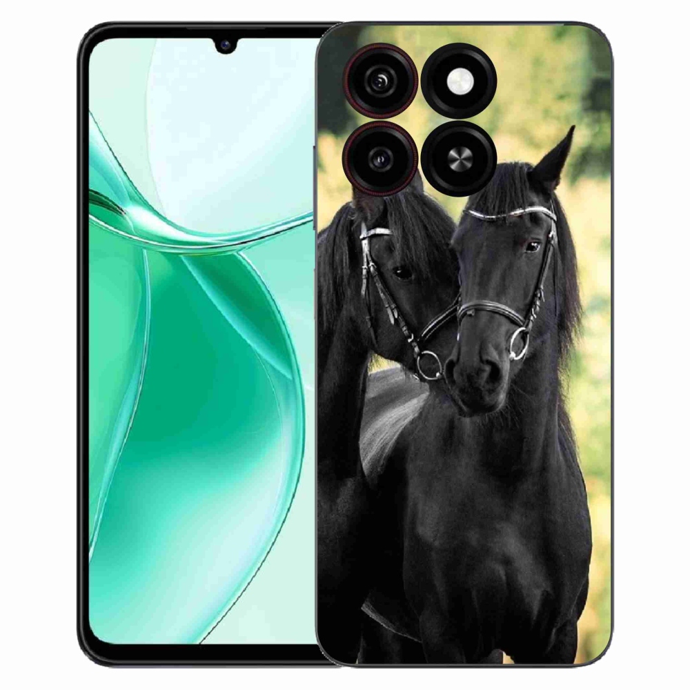 Gélový kryt mmCase na ZTE Blade A35 - dva čierne kone