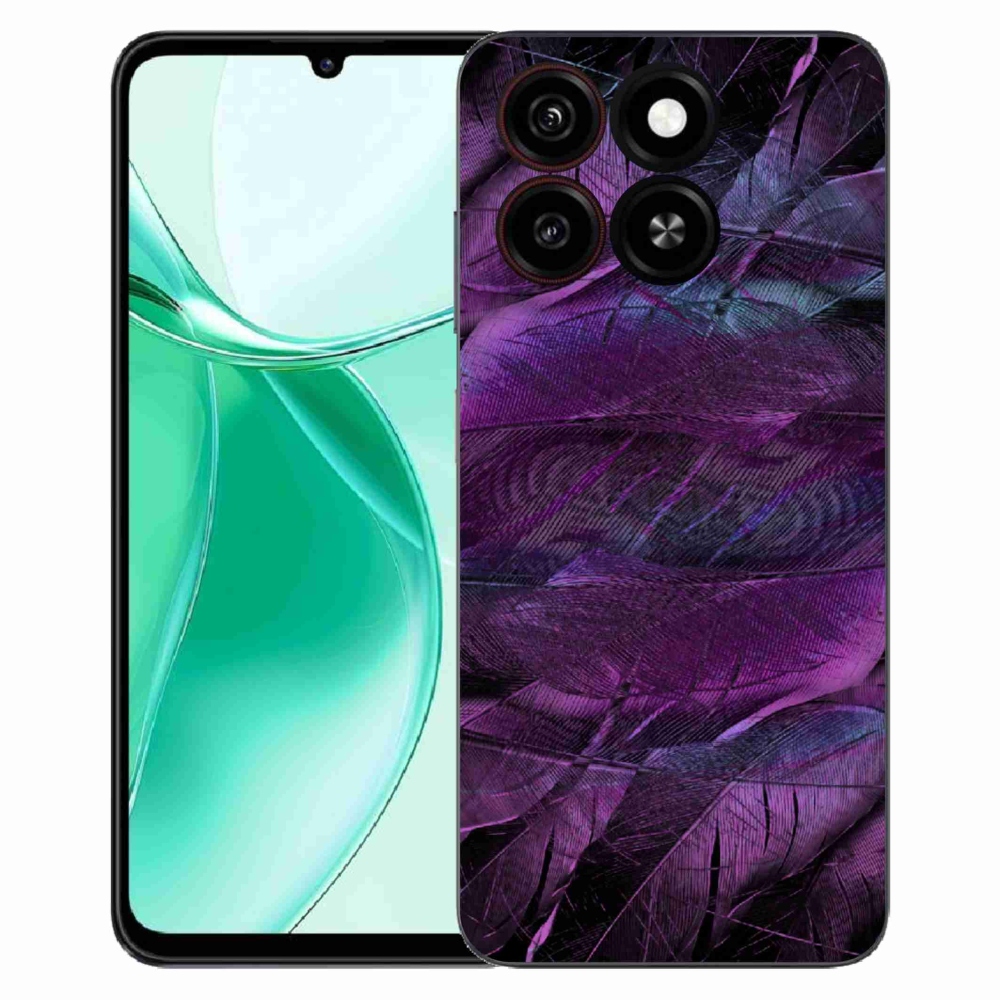 Gélový kryt mmCase na ZTE Blade A35 - fialové pierka