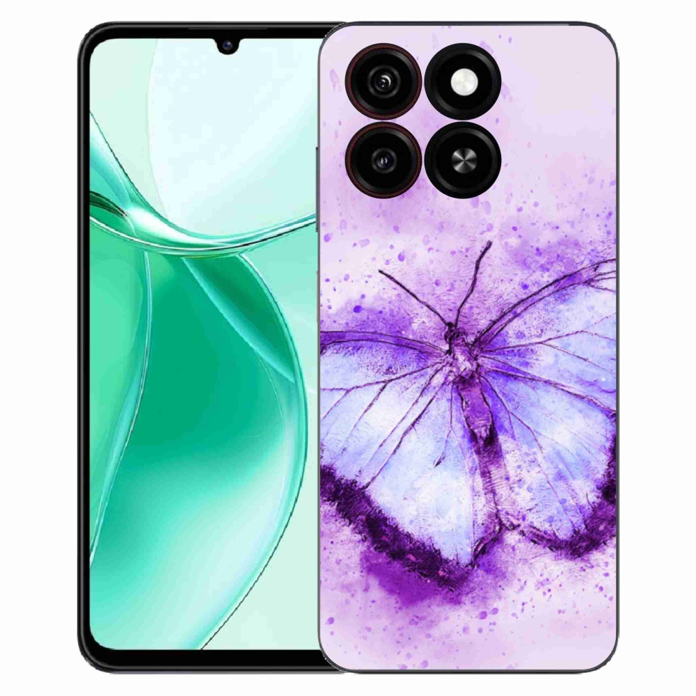 Gélový kryt mmCase na ZTE Blade A35 - fialový motýľ