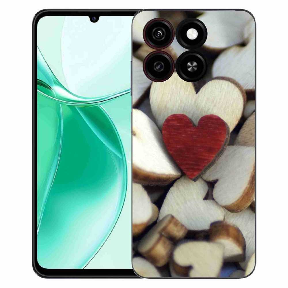 Gélový kryt mmCase na ZTE Blade A35 - gravírované červené srdce
