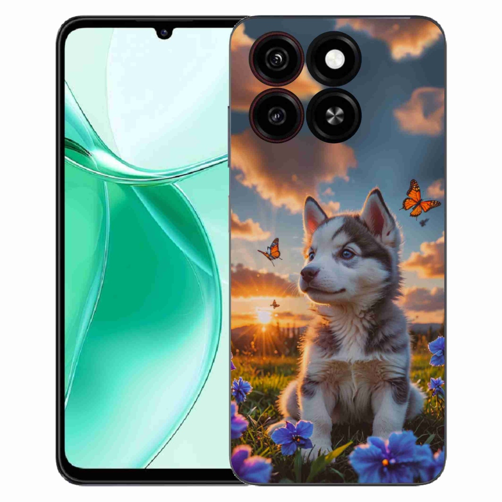Gélový kryt mmCase na ZTE Blade A35 - husky pri západe slnka