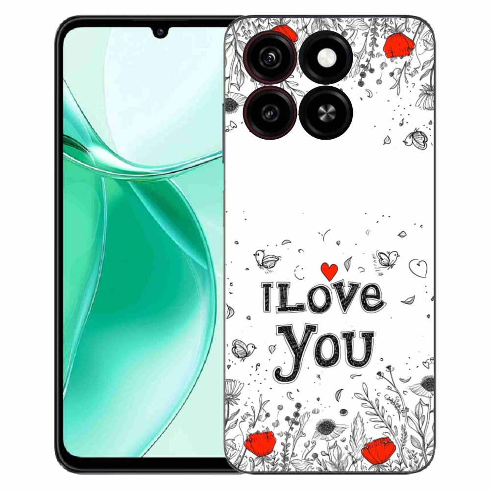 Gélový kryt mmCase na ZTE Blade A35 - I love you biele pozadie