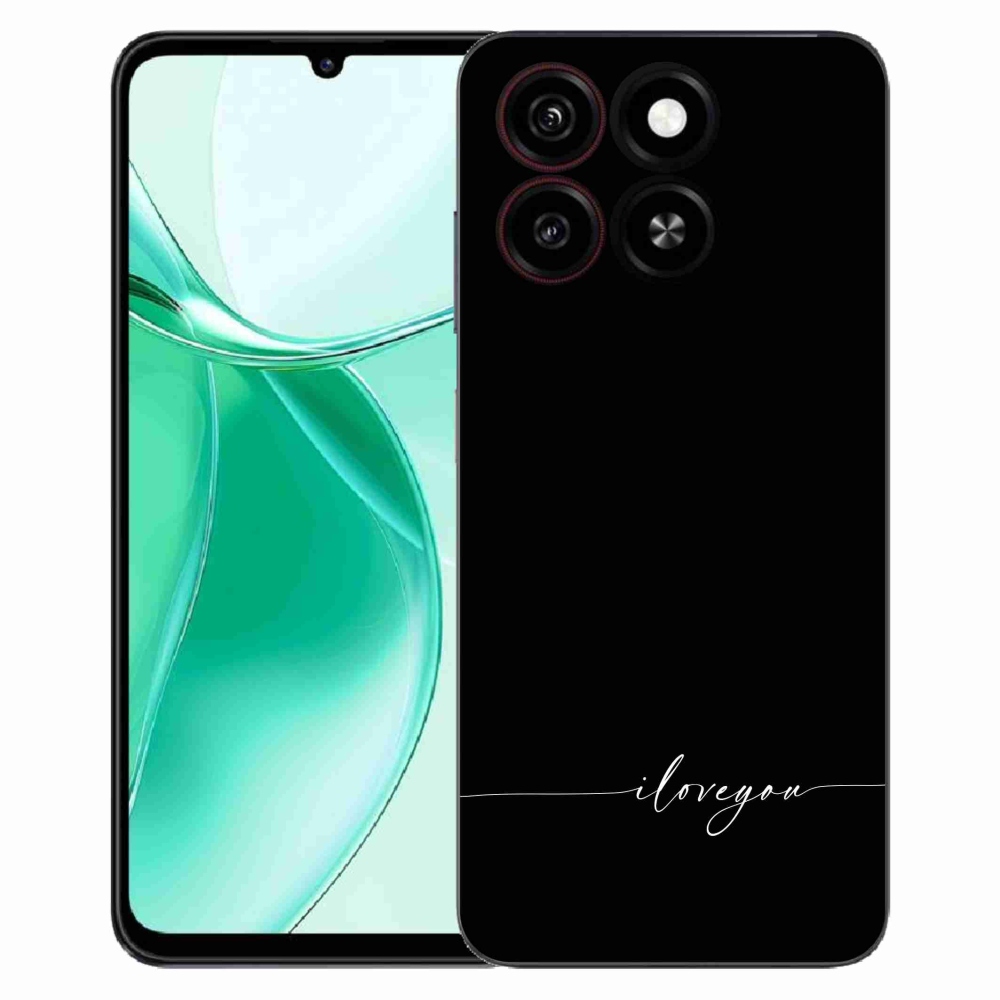 Gélový kryt mmCase na ZTE Blade A35 - I love you čierne pozadie