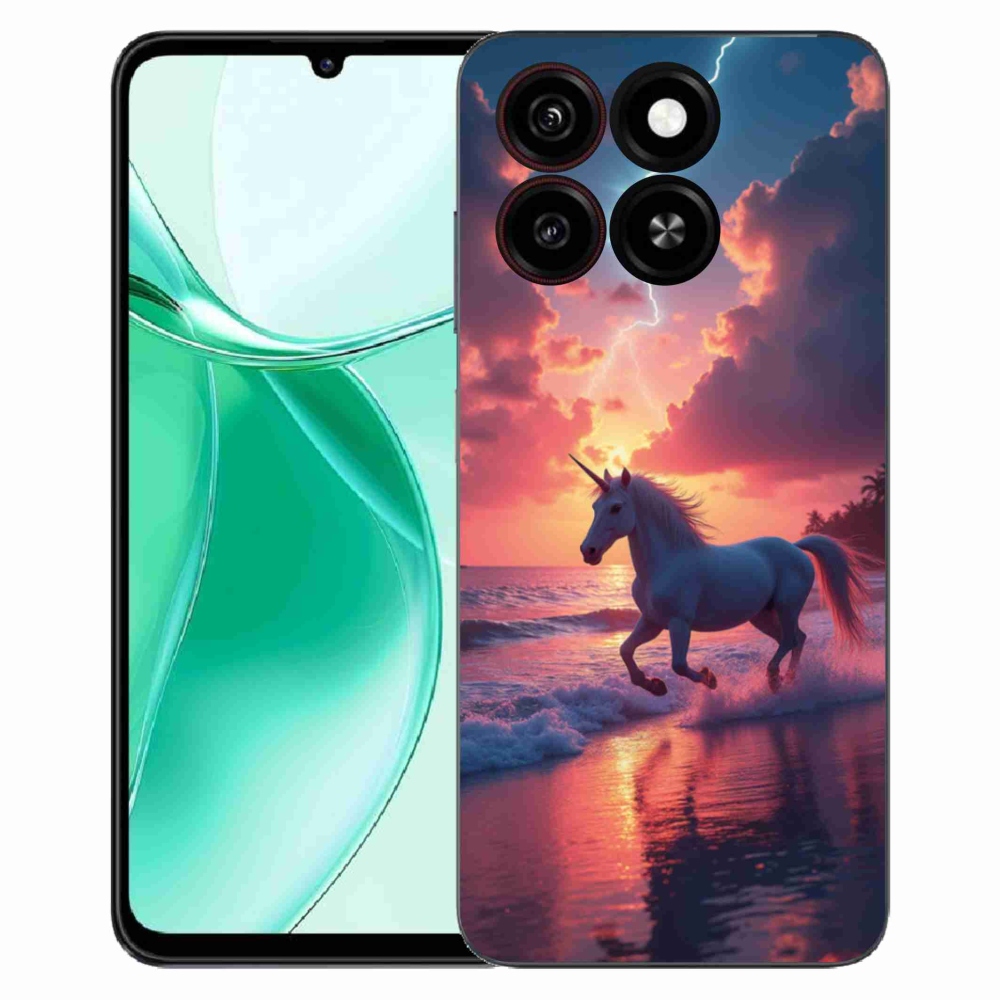 Gélový kryt mmCase na ZTE Blade A35 - jednorožec na pláži