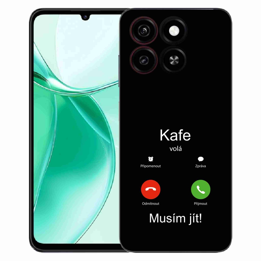 Gélový kryt mmCase na ZTE Blade A35 - káva volá čierne pozadie