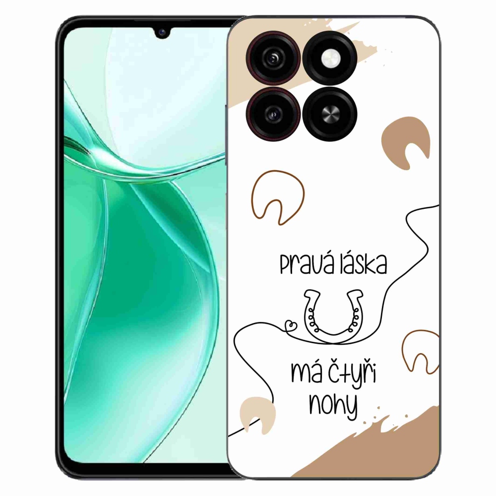 Gélový kryt mmCase na ZTE Blade A35 - konský motív biele pozadie