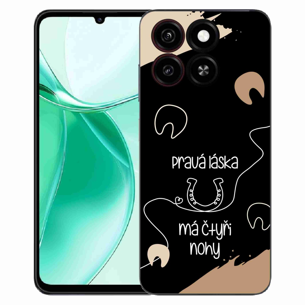 Gélový kryt mmCase na ZTE Blade A35 - konský motív čierne pozadie