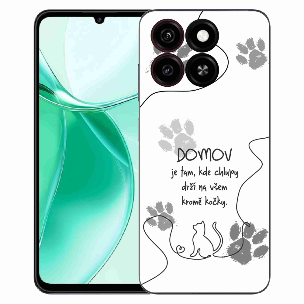 Gélový kryt mmCase na ZTE Blade A35 - mačacie motív biele pozadie