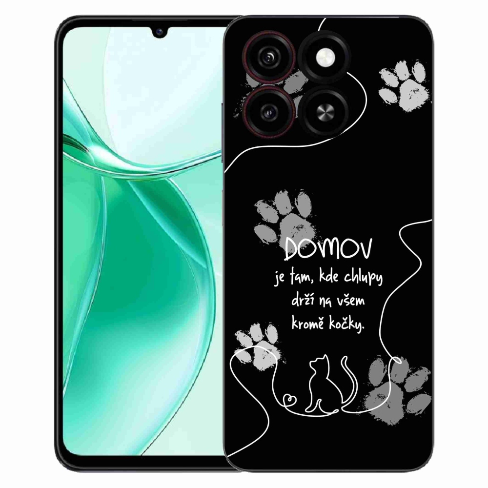 Gélový kryt mmCase na ZTE Blade A35 - mačacie motív čierne pozadie