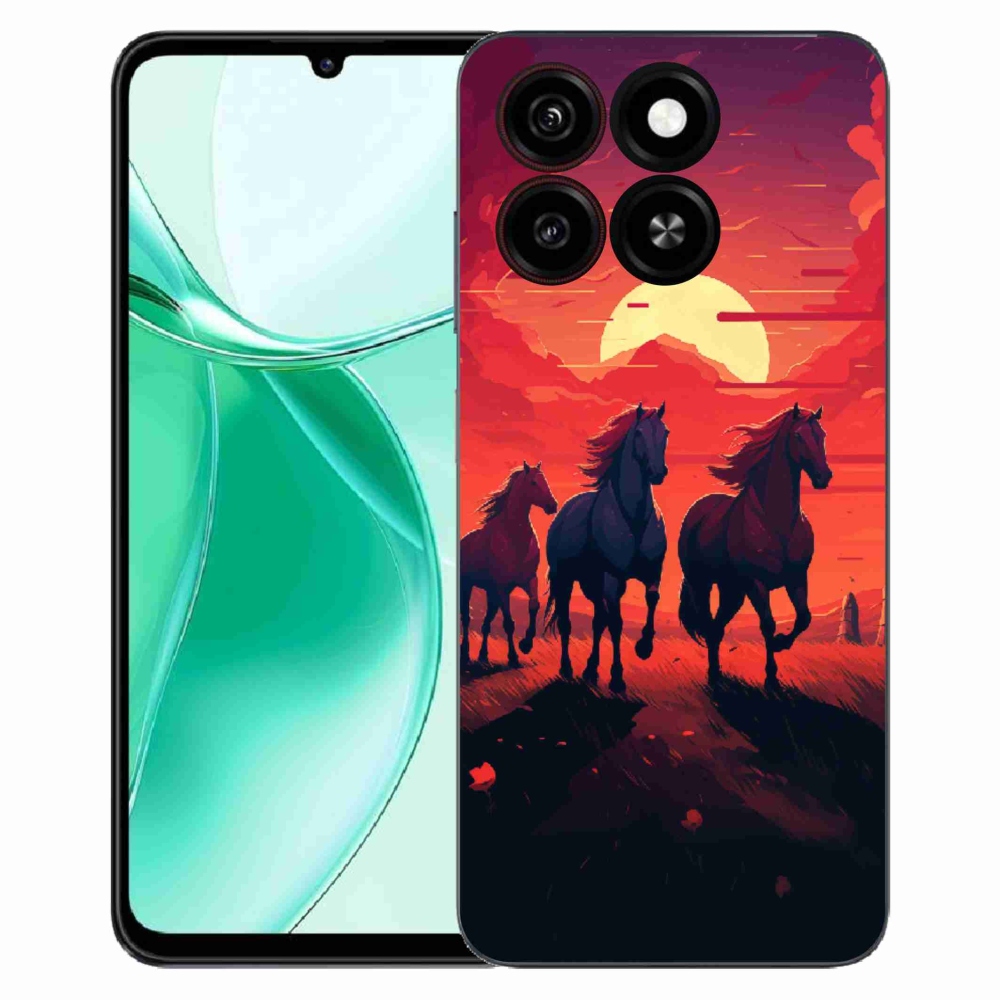 Gélový kryt mmCase na ZTE Blade A35 - kone a západ slnka