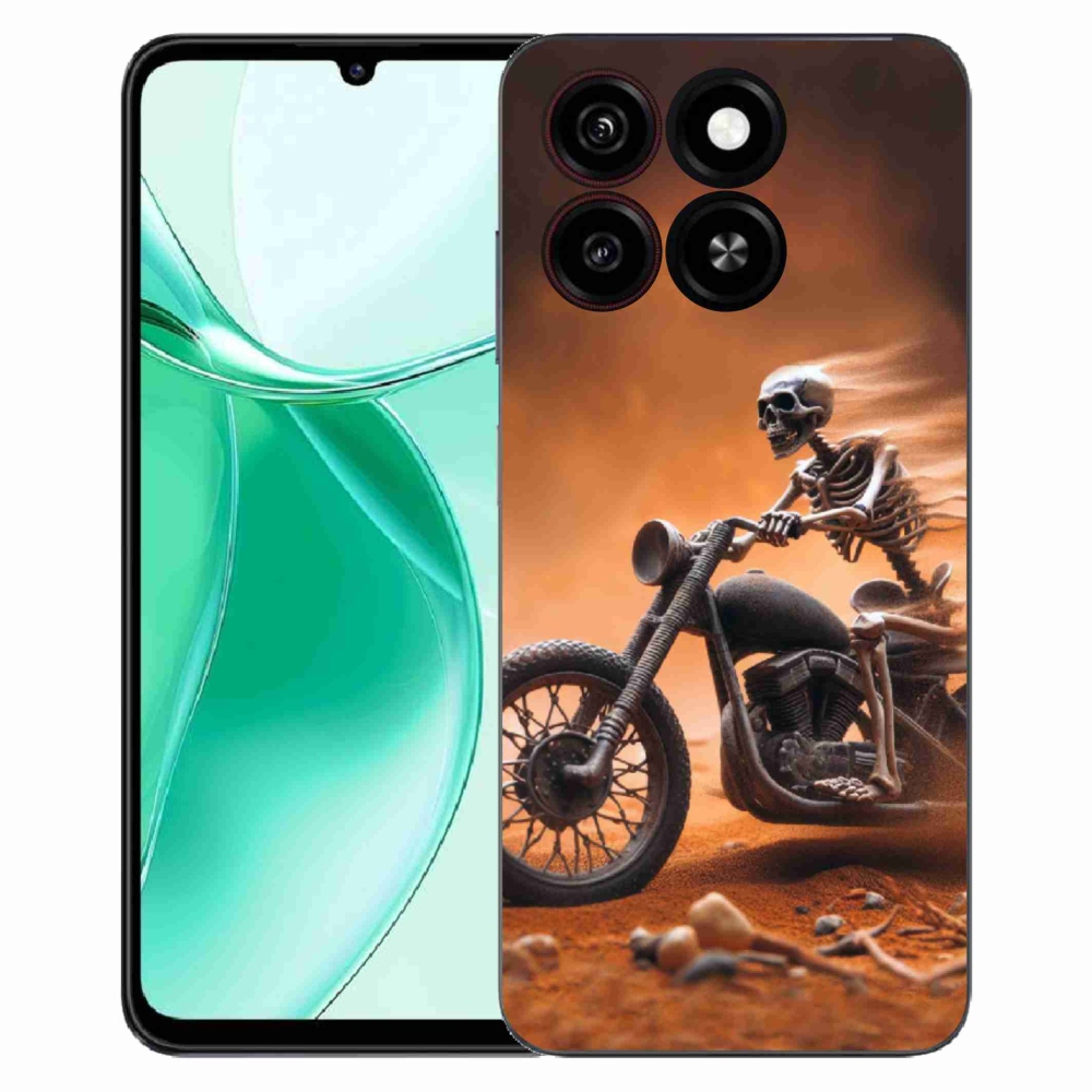 Gélový kryt mmCase na ZTE Blade A35 - kostra na motorke