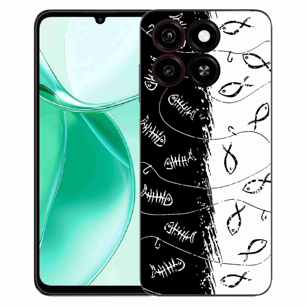 Gélový kryt mmCase na ZTE Blade A35 - kostry a rybky